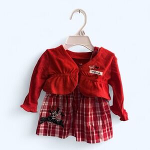 DISNEY BABY‎ 0/3M Miss Minnie Mouse 2-pc Dress + Sweater Nov 2012 NWOT